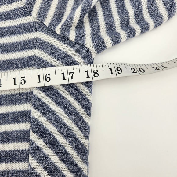 Sonoma Life+Style Women's‎ Medium Blue Striped Cowl Neck Long Sleeve Top - Picture 5 of 6